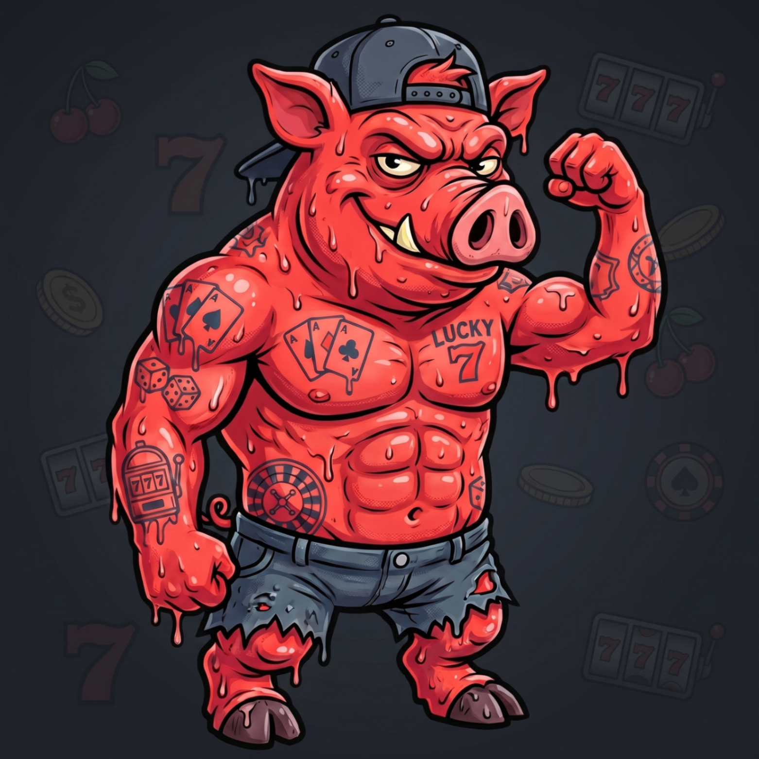 Ricky Roulette, 7-Pigs mascot character representing casino analysis and operator reviews