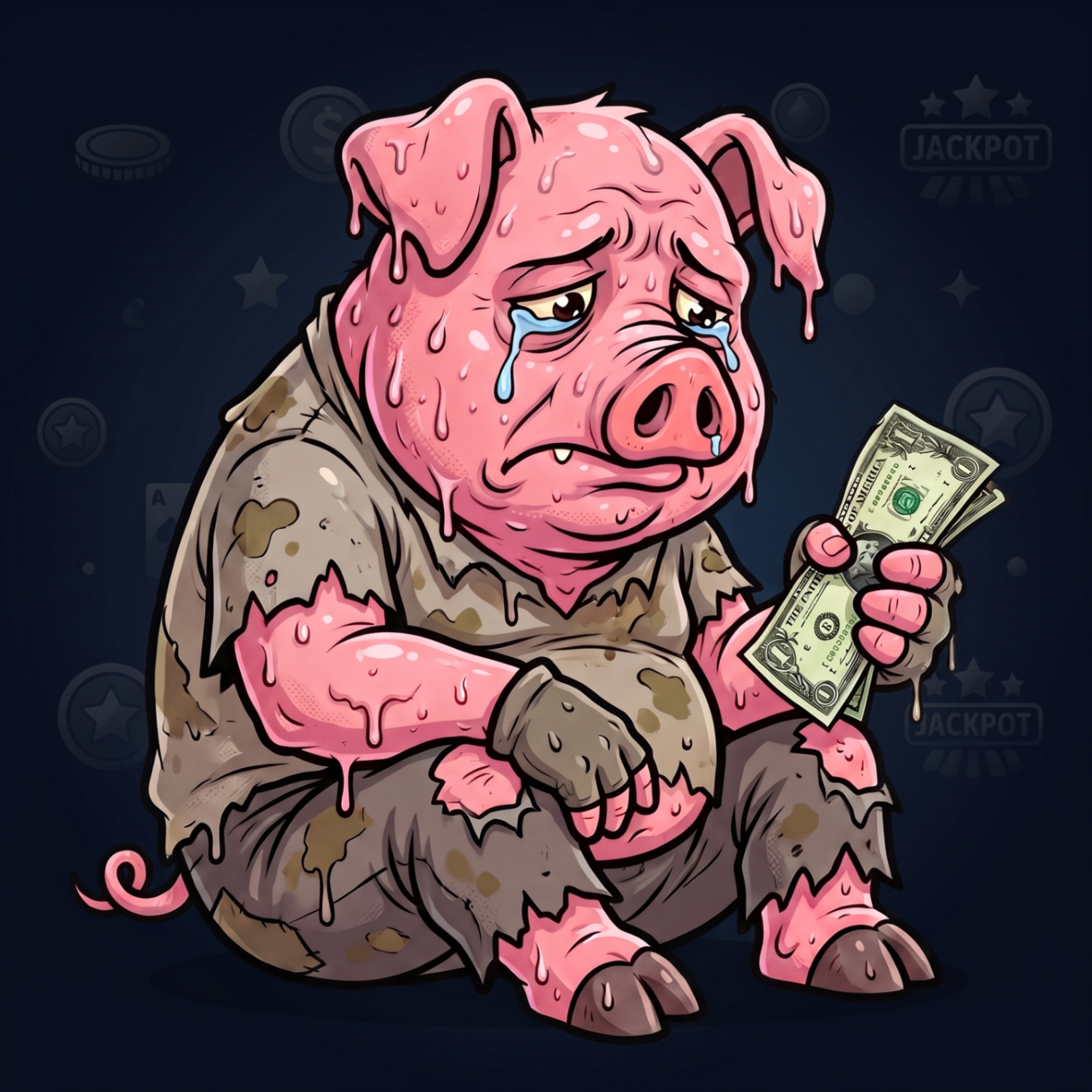 Piggy Broky, 7-Pigs mascot character representing player guides and user experience